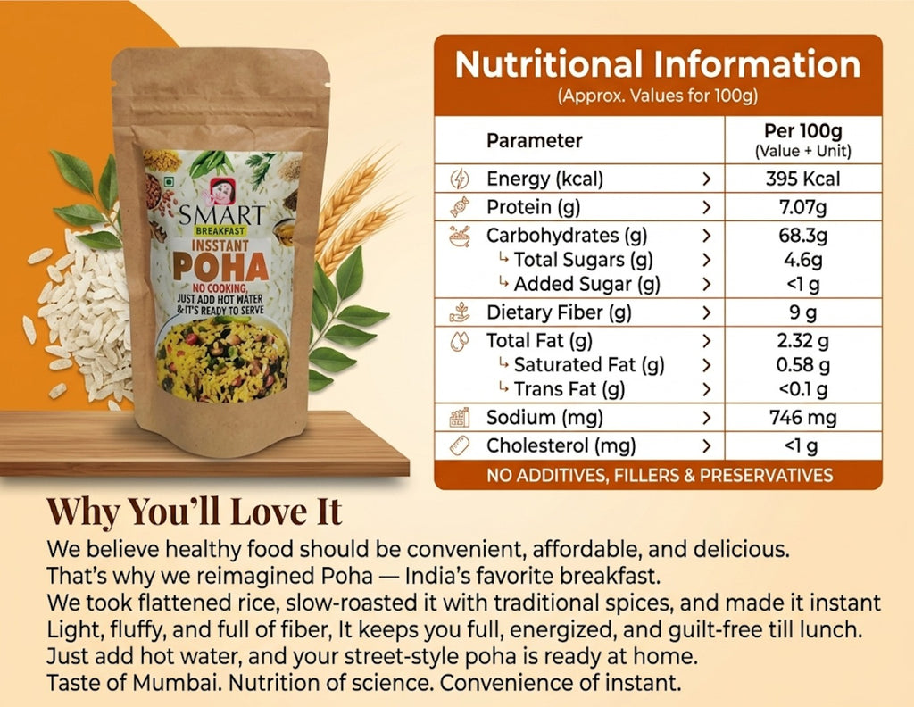 Smart Instant Poha – Ready-to-Cook Poha | 100g