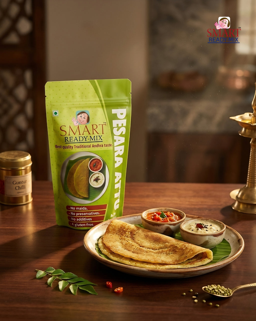 Smart Pesara Attu – Authentic Andhra Breakfast Mix | High Protein & Fibre | 250g